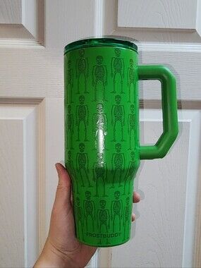 Frosted Green Skeleton Travel Mug by